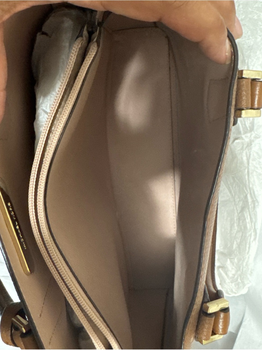 Michael Kors Saddle Brown Pebbled Leather Tote - Picture 3 of 8